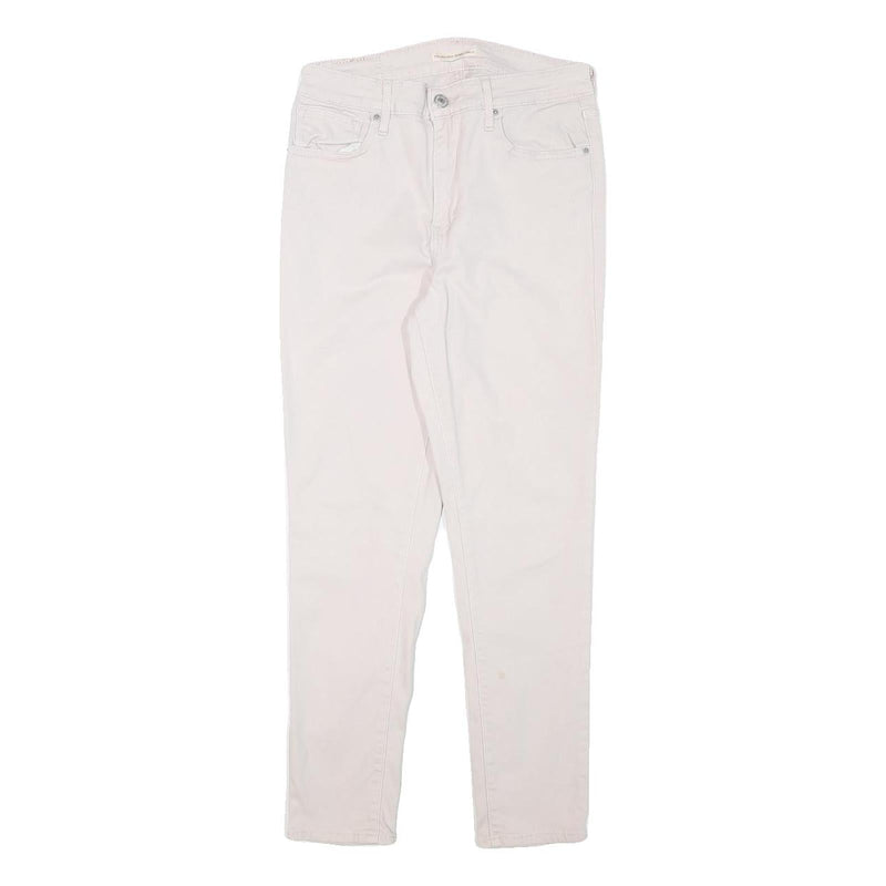 LEVI'S Womens Cotton Blend White Slim Skinny Trousers W26 L25 Casual Zip Closure