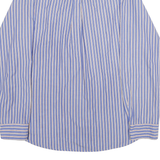 CHAPS Mens Blue & Cream Striped Shirt XL Button Down Cotton Blend Classic