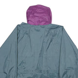 TOP SPIRIT Mens Blue & Purple Hooded Nylon Zip Jacket XL Lightweight Water