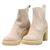 DOLCE VITA Block Heels Beige Leather Womens UK 7