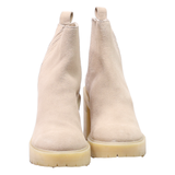 DOLCE VITA Block Heels Beige Leather Womens UK 7