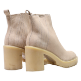 DOLCE VITA Block Heels Beige Leather Womens UK 7