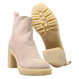 DOLCE VITA Block Heels Beige Leather Womens UK 7