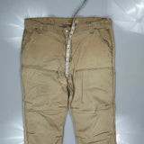 Carhartt Double Knee Carpenter Trousers - 36W 30L Beige Cotton