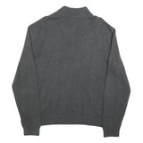 POLO RALPH LAUREN Mens Grey Cotton Blend Patterned Jumper Funnel Neck XL Casual