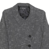 KASPER Womens Black White Button Jacket S Polyester Blend Tweed Chic Elegant