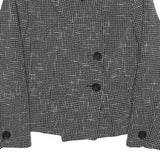 KASPER Womens Black White Button Jacket S Polyester Blend Tweed Chic Elegant
