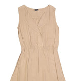 ARMANI JEANS Womens Beige Sleeveless Day Woven Plain Midi Dress M Casual