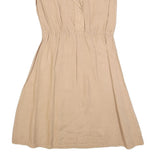 ARMANI JEANS Womens Beige Sleeveless Day Woven Plain Midi Dress M Casual