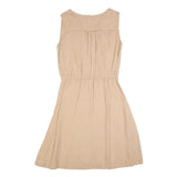 ARMANI JEANS Womens Beige Sleeveless Day Woven Plain Midi Dress M Casual