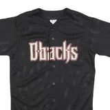 MAJESTIC Mens Black Dbacks Heritage Button Jersey S Short Sleeve V-Neck Baseball