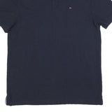TOMMY HILFIGER Mens Blue Polo Shirt L Cotton Blend Short Sleeve Basic Casual