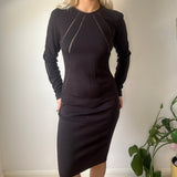 Gai Mattiolo Bodycon Dress - XS Brown Wool