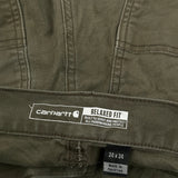 Carhartt Double Knee Cargo Pants - 34W 34L Green Cotton