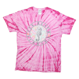 GILDAN Womens Pink Tie Dye Jax Beach Florida Graphic T-Shirt M Crew Neck Short