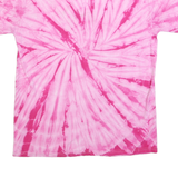 GILDAN Womens Pink Tie Dye Jax Beach Florida Graphic T-Shirt M Crew Neck Short