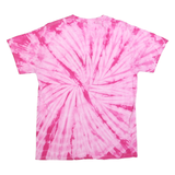 GILDAN Womens Pink Tie Dye Jax Beach Florida Graphic T-Shirt M Crew Neck Short