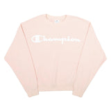 CHAMPION Womens Pink Crew Neck M Sweatshirt Long Sleeve Logo Pullover