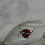 Harley Davidson Graphic T-Shirt - Medium White Cotton