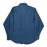 Wrangler Denim Shirt - Large Blue Cotton