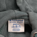 Reverse Weave Champion Spellout Hoodie - Small Grey Cotton Blend