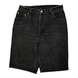 Levis Denim Shorts - 32W UK 14 Black Cotton