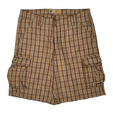 Lee Checked Cargo Shorts - 38W 10L Beige Cotton
