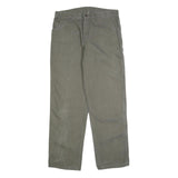 CARHARTT Mens Cotton Green Regular Straight Trousers W34 L32 Workwear Zip