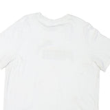PUMA Mens White Black Logo T-Shirt L Short Sleeve Crew Neck Cotton Blend Casual