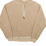 Womens Beige Fleece Hoodie L Comfortable Warm Oversized Pullover