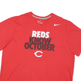 NIKE Mens Red Reds Know October Graphic T-Shirt 2XL Short Sleeve Crew Neck
