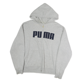 PUMA Mens Grey Full Zip Hoodie M Cotton Casual Zip Up Sweatshirt