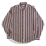 NATURAL ISSUE Mens Navy & Red Stripe Cotton Shirt XL Button Down Collar Long