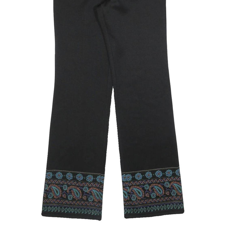 TEDDYS Girls Polyester Blend Black Embroidered Hem Regular Fit Straight Leg