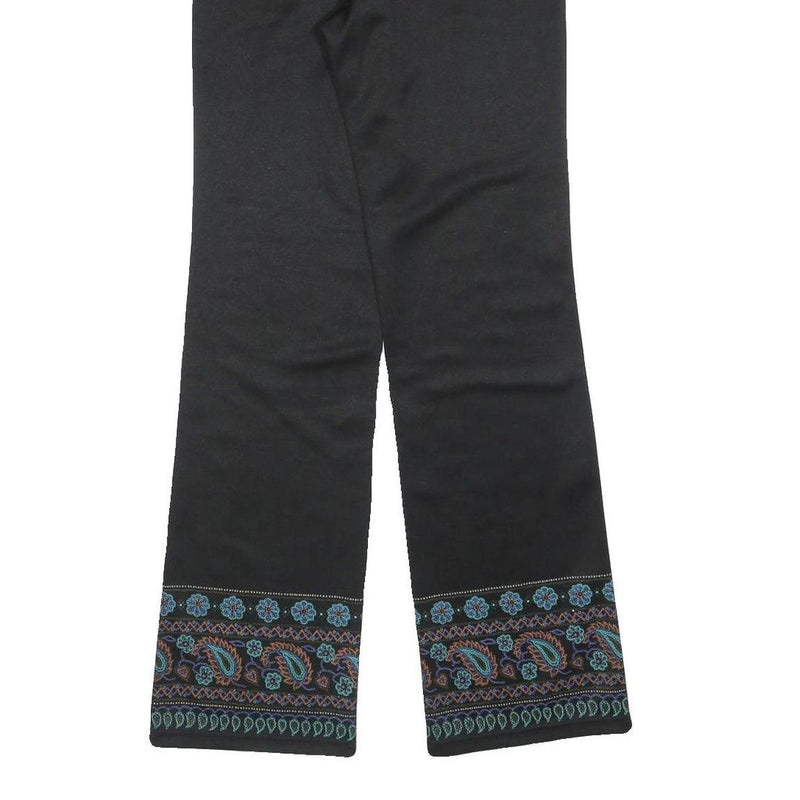 TEDDYS Girls Polyester Blend Black Embroidered Hem Regular Fit Straight Leg