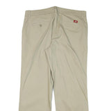 DICKIES Womens Regular Beige Cotton Blend Trousers W36 L30 Classic Zip Pocket