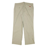 DICKIES Womens Regular Beige Cotton Blend Trousers W36 L30 Classic Zip Pocket
