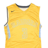 NIKE Womens Yellow & Light Blue Raiders Graphic Sleeveless V-Neck Top M