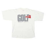 SDI Mens White Golf Work Later Graphic T-Shirt L Short Sleeve Crew Neck