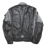 OSKAR Mens Black & Grey Leather Button Jacket M Casual Stylish Outerwear