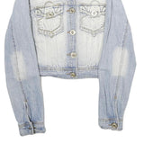 VERSACE JEANS COUTURE Mens Blue Denim Button Jacket XS Cotton Distressed