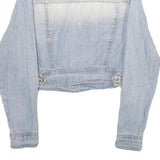 VERSACE JEANS COUTURE Mens Blue Denim Button Jacket XS Cotton Distressed