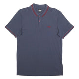 UMBRO Mens Blue Polo Shirt M Cotton Blend Short Sleeve Basic Casual