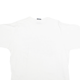 SOFFES CHOICE Mens White Navy Graphic T-Shirt L Short Sleeve Crew Neck Cotton