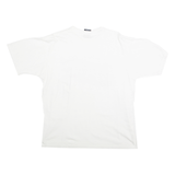 SOFFES CHOICE Mens White Navy Graphic T-Shirt L Short Sleeve Crew Neck Cotton