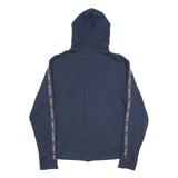 TOMMY HILFIGER Mens Navy Zip Up Hoodie XL Branded Sleeve Tape Casual