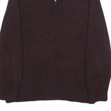 CALVIN KLEIN JEANS Mens Maroon Plain Pullover Half Zip Cotton Jumper M