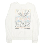 MIGHTYFINE Mens White Woodstock Graphic Crew Neck L Cotton Sweatshirt