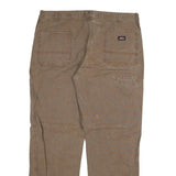 DICKIES Mens Regular Fit Brown Denim Jeans W40 L32 Workwear Style Zip Closure