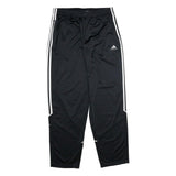 ADIDAS Mens Joggers Black & White L W32 L32 Classic Tapered Polyester Tracksuit